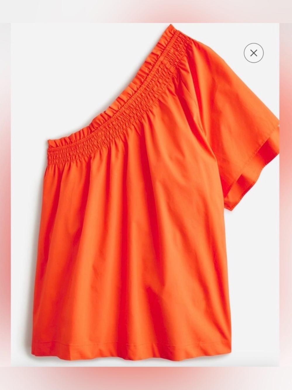 J Crew Women's Smoked One Shoulder Top in Tomato, size Large